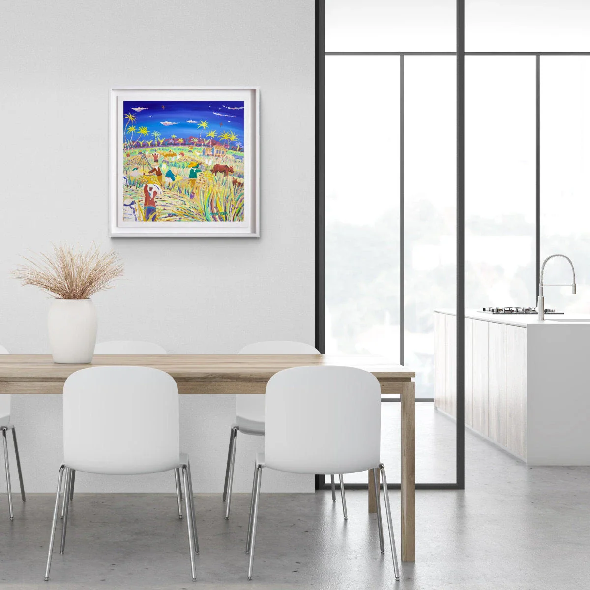 'Winnowing in the Wind, the Philippines Rice Harvest'. 24x24 inches acrylic on canvas. Paintings of Philippines by John Dyer from our Online Art Gallery - Image 3