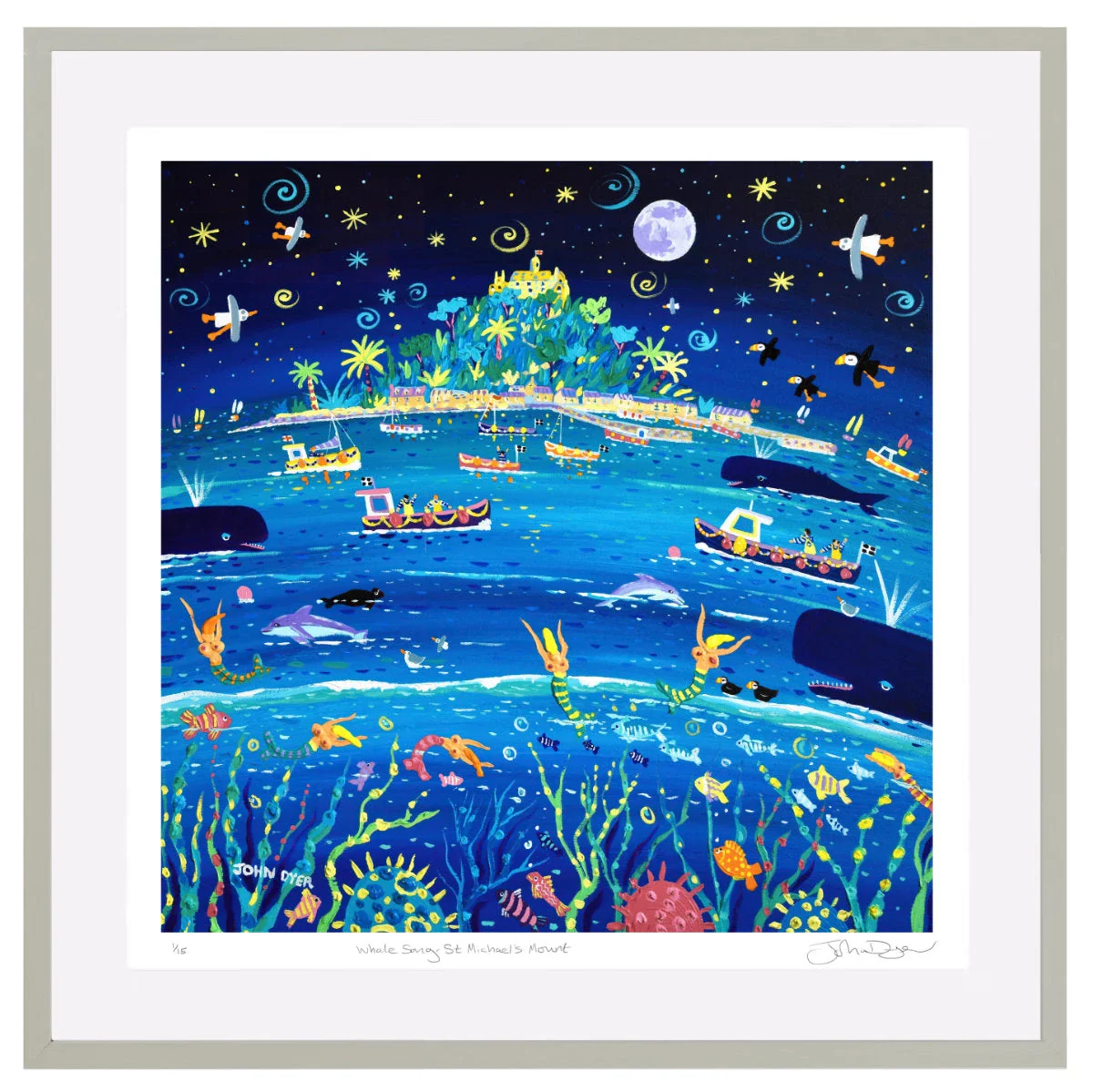 'Whale Song, St Michael's Mount Cornwall', Framed Special Limited Edition Print by John Dyer - Image 7