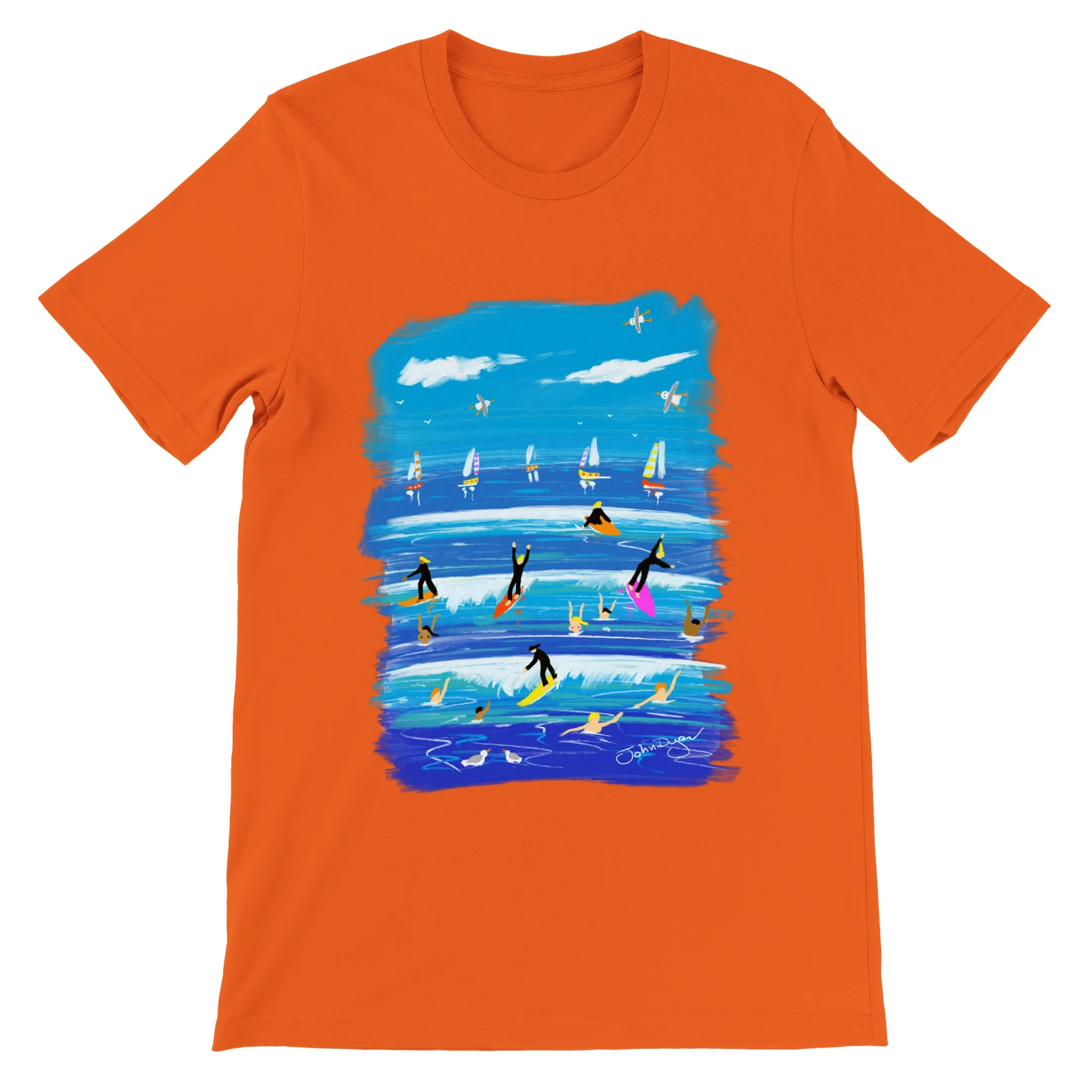 John Dyer Unisex Cornwall Art T-Shirt. 'Surfer T-Shirt'. Cornwall Art Gallery - Image 10