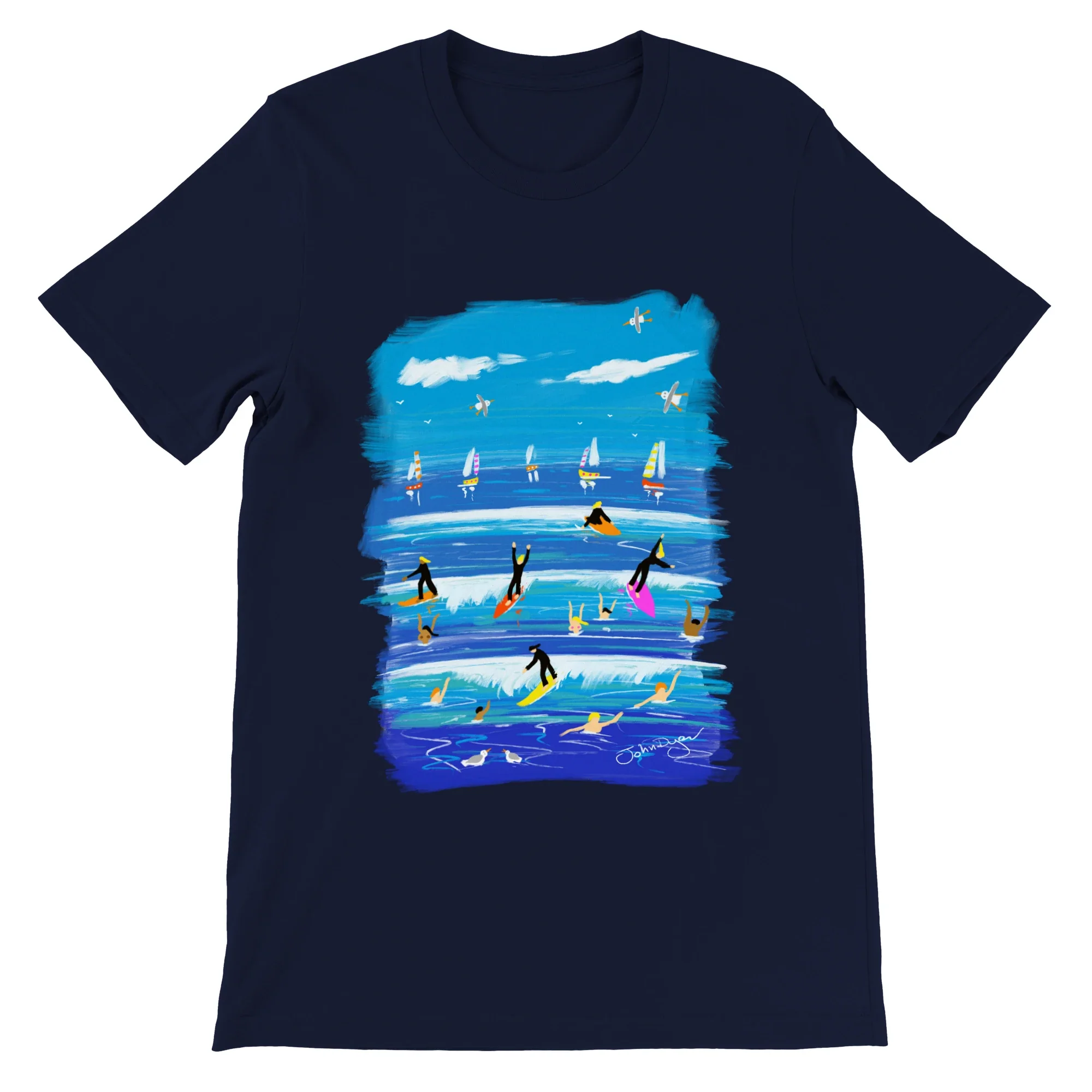 John Dyer Unisex Cornwall Art T-Shirt. 'Surfer T-Shirt'. Cornwall Art Gallery - Image 5