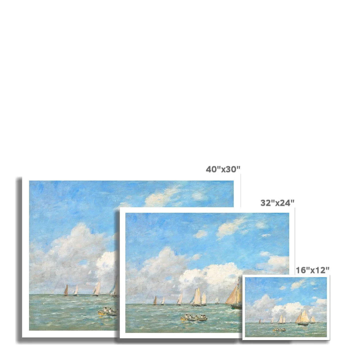 'La Sortie des Barques à Trouville' by Eugène Boudin. Open Edition Fine Art Print. Historic Art - Image 3