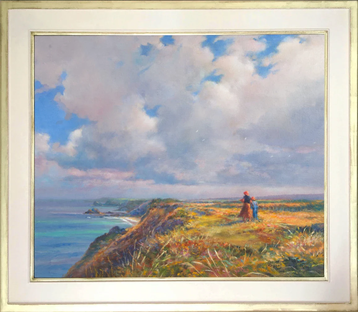 'Late Summer, North Cliffs, Cornwall', 20x24 inches original art oil on canvas. Paintings of Cornwall by Artist Ted Dyer. Cornwall Art Gallery - Image 2