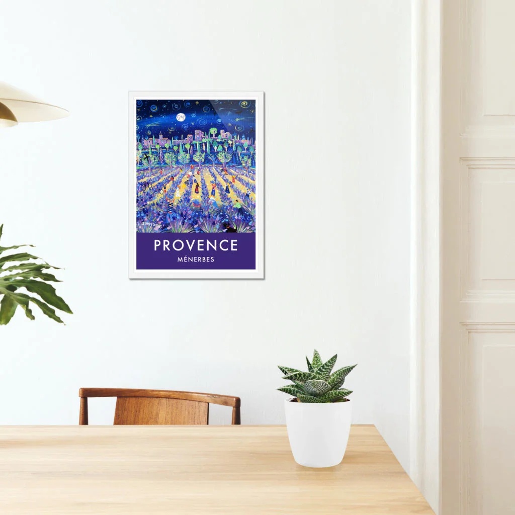 Lavender fields, Menerbes, Provence, France. Vintage Style Travel Poster Art Print by John Dyer. - Image 5
