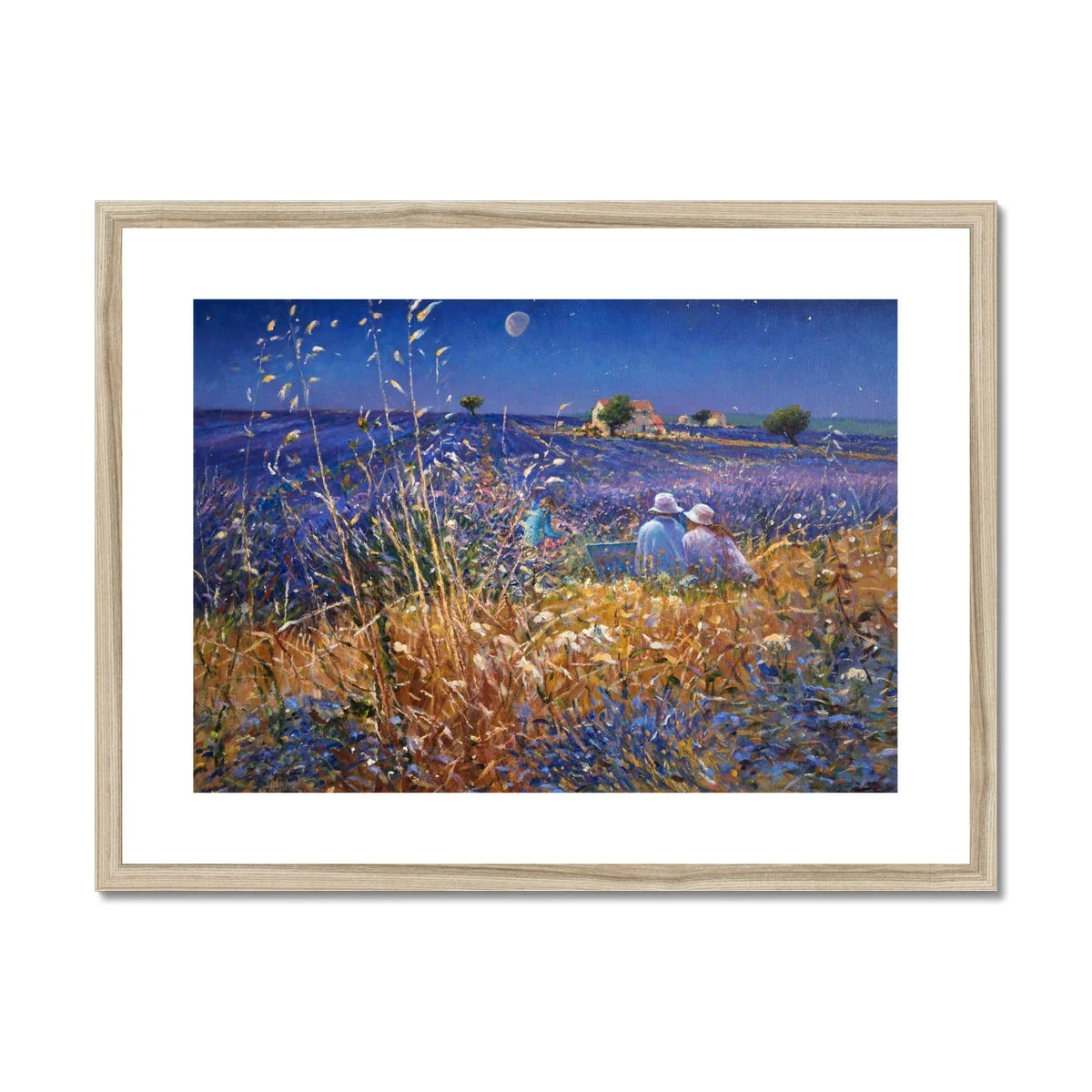 'Lavender Fields under the Stars, Provence' by Ted Dyer. Framed Open Edition French Fine Art Print. - Image 2