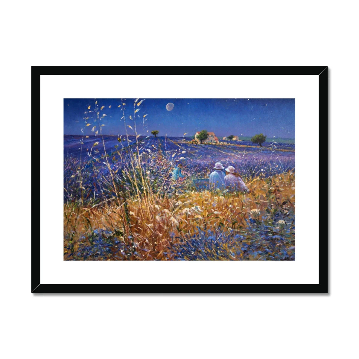 'Lavender Fields under the Stars, Provence' by Ted Dyer. Framed Open Edition French Fine Art Print. - Image 3