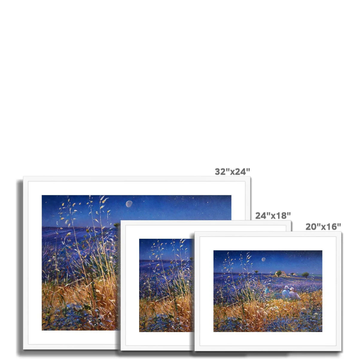 'Lavender Fields under the Stars, Provence' by Ted Dyer. Framed Open Edition French Fine Art Print. - Image 4