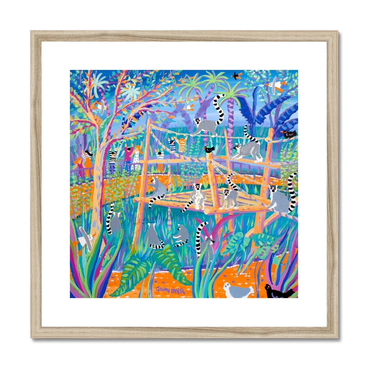 John Dyer Ring Tailed Lemurs Framed Open Edition Jungle Fine Art Print. Animal Art Prints - Image 3