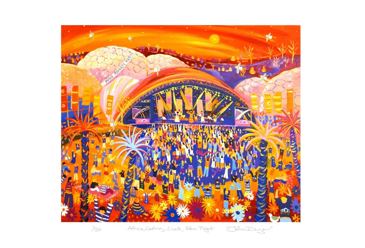 Limited Edition Print by Eden's Painter in Residence John Dyer. Live 8 Concert Sunset, The Eden Project Garden. - Image 2