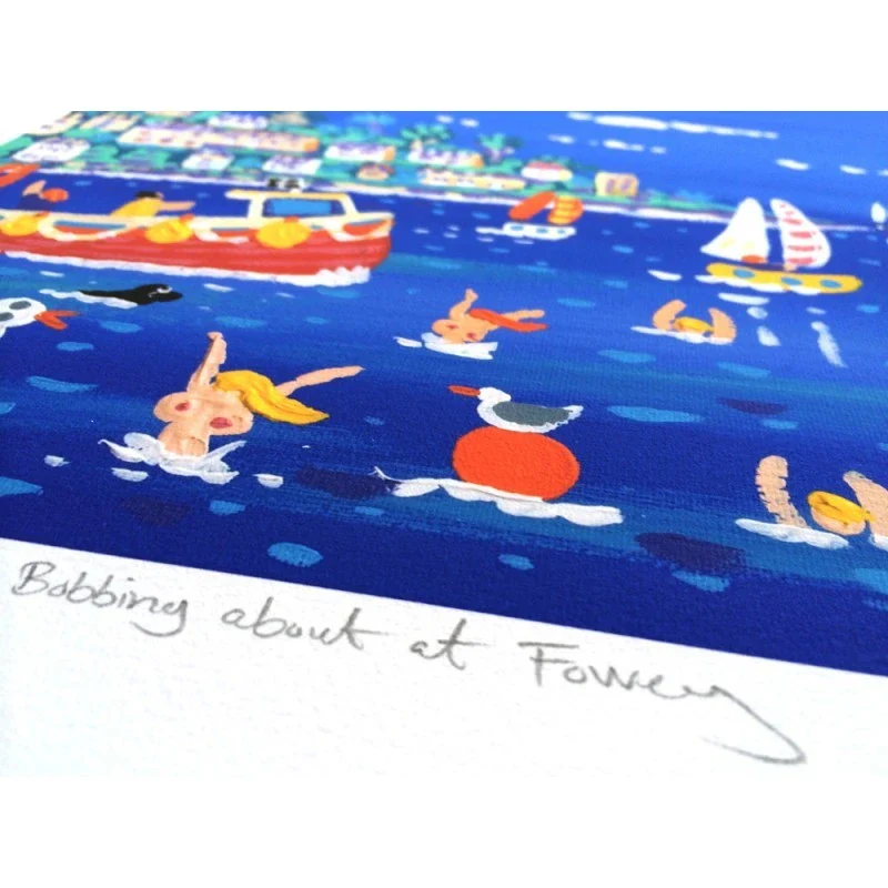 Limited Edition Print by Cornish Artist John Dyer. 'Bobbing About at Fowey'. - Image 6