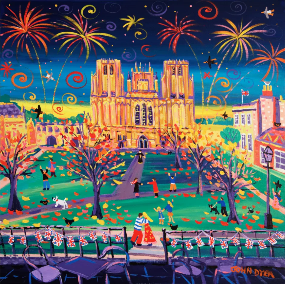 Limited Edition Garden Print by John Dyer. 'Cathedral Cuddle, Wells, Somerset'
