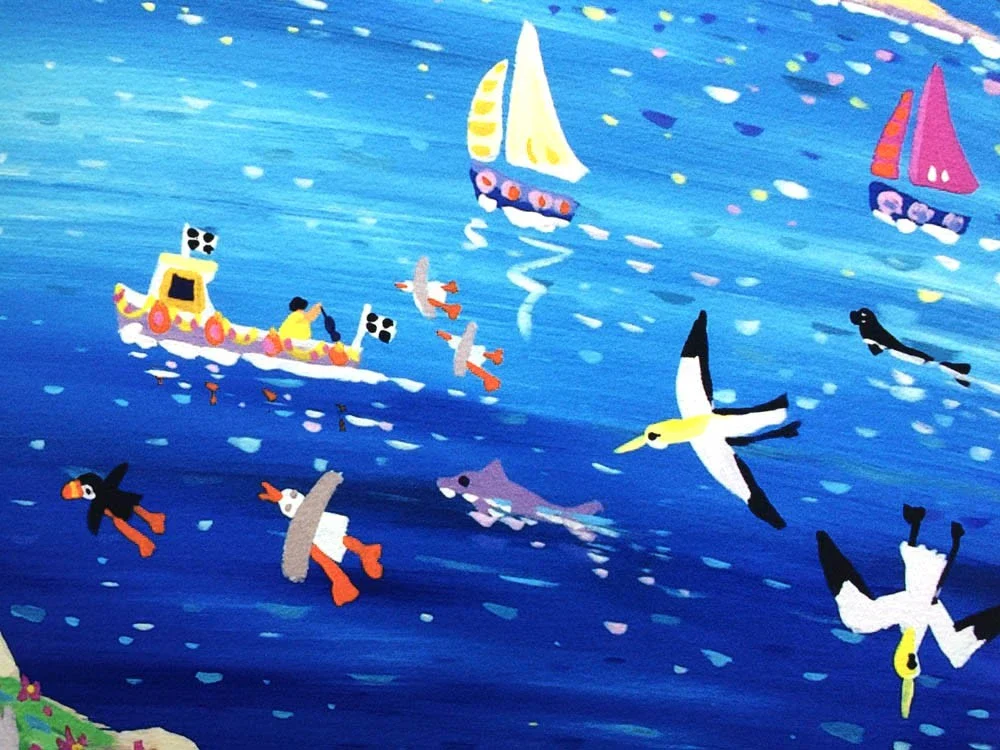 Limited Edition Print by Cornish Artist John Dyer. 'Storytelling at the Minack, Cornwall'. Cornwall Art Gallery Print - Image 3