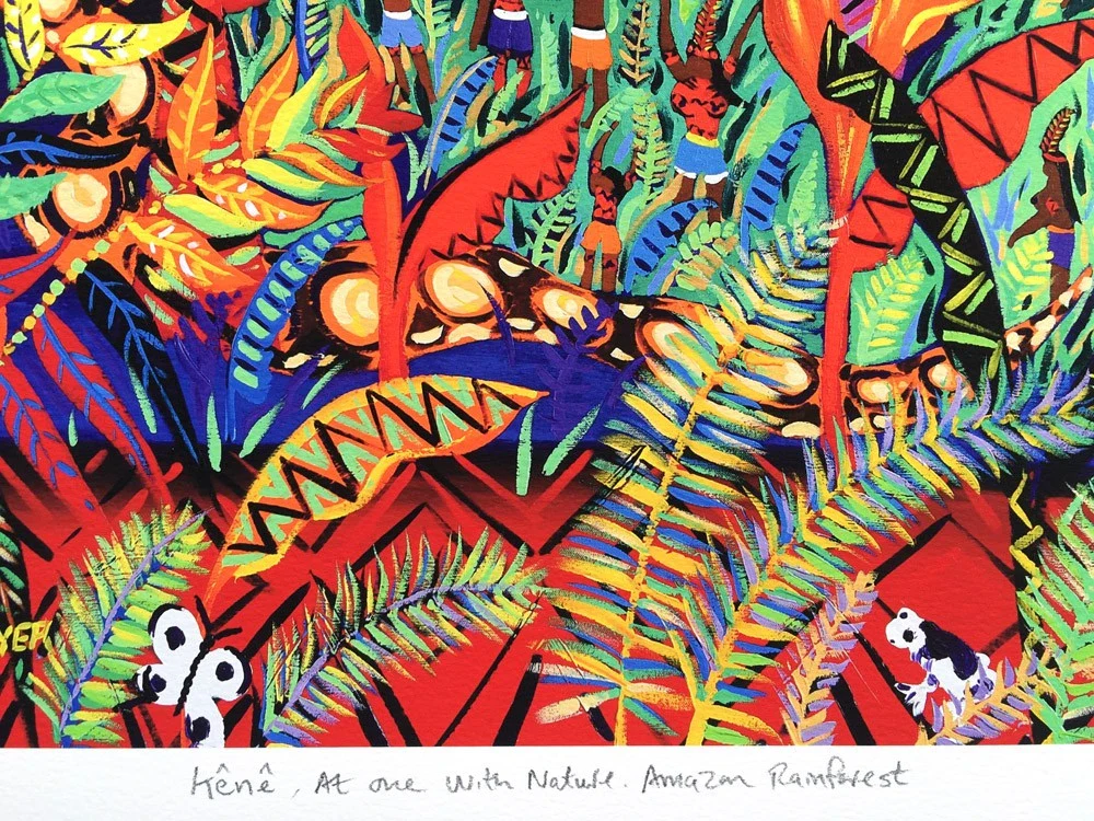 Limited edition rainforest environmental print by artist John Dyer. 'Kênê. At one with Nature. Amazon Rainforest'. - Image 3