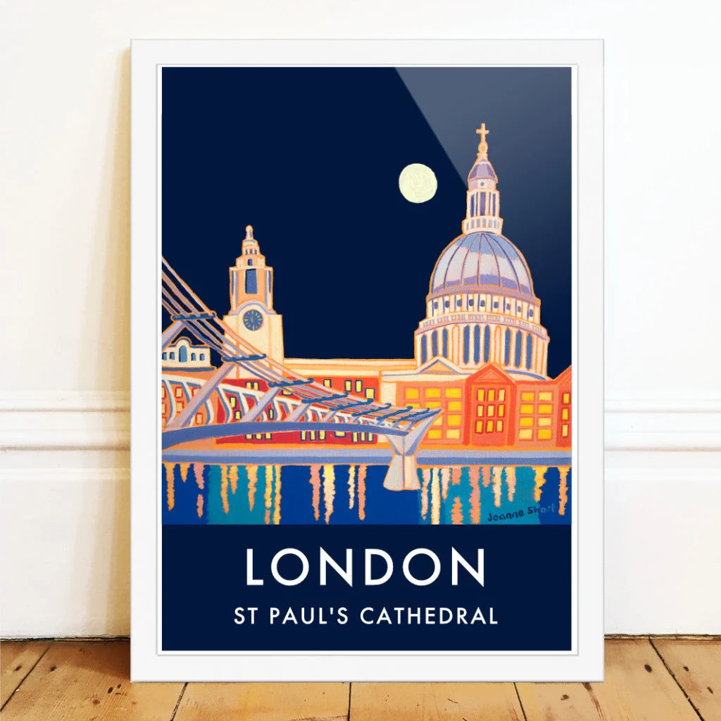 London Art Print of St Paul's Cathedral. Vintage Style Poster Design by British Artist Joanne Short - Image 2