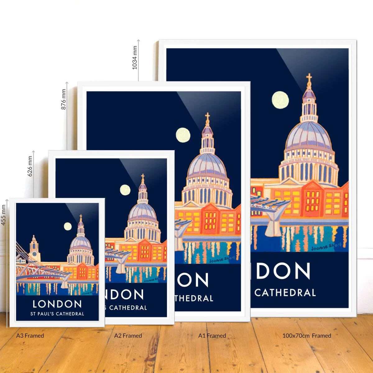 London Art Print of St Paul's Cathedral. Vintage Style Poster Design by British Artist Joanne Short - Image 3