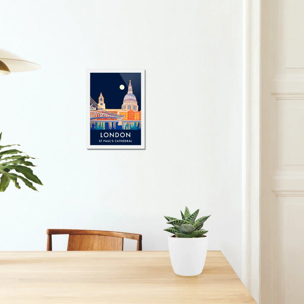London Art Print of St Paul's Cathedral. Vintage Style Poster Design by British Artist Joanne Short - Image 4
