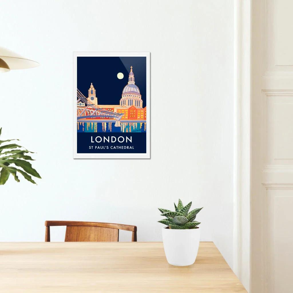 London Art Print of St Paul's Cathedral. Vintage Style Poster Design by British Artist Joanne Short - Image 5