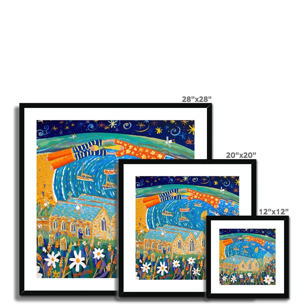 John Dyer Framed Open Edition Cornish Fine Art Print. 'Love Story, Gunwalloe, Church Cove'. Cornwall Art Gallery - Image 5