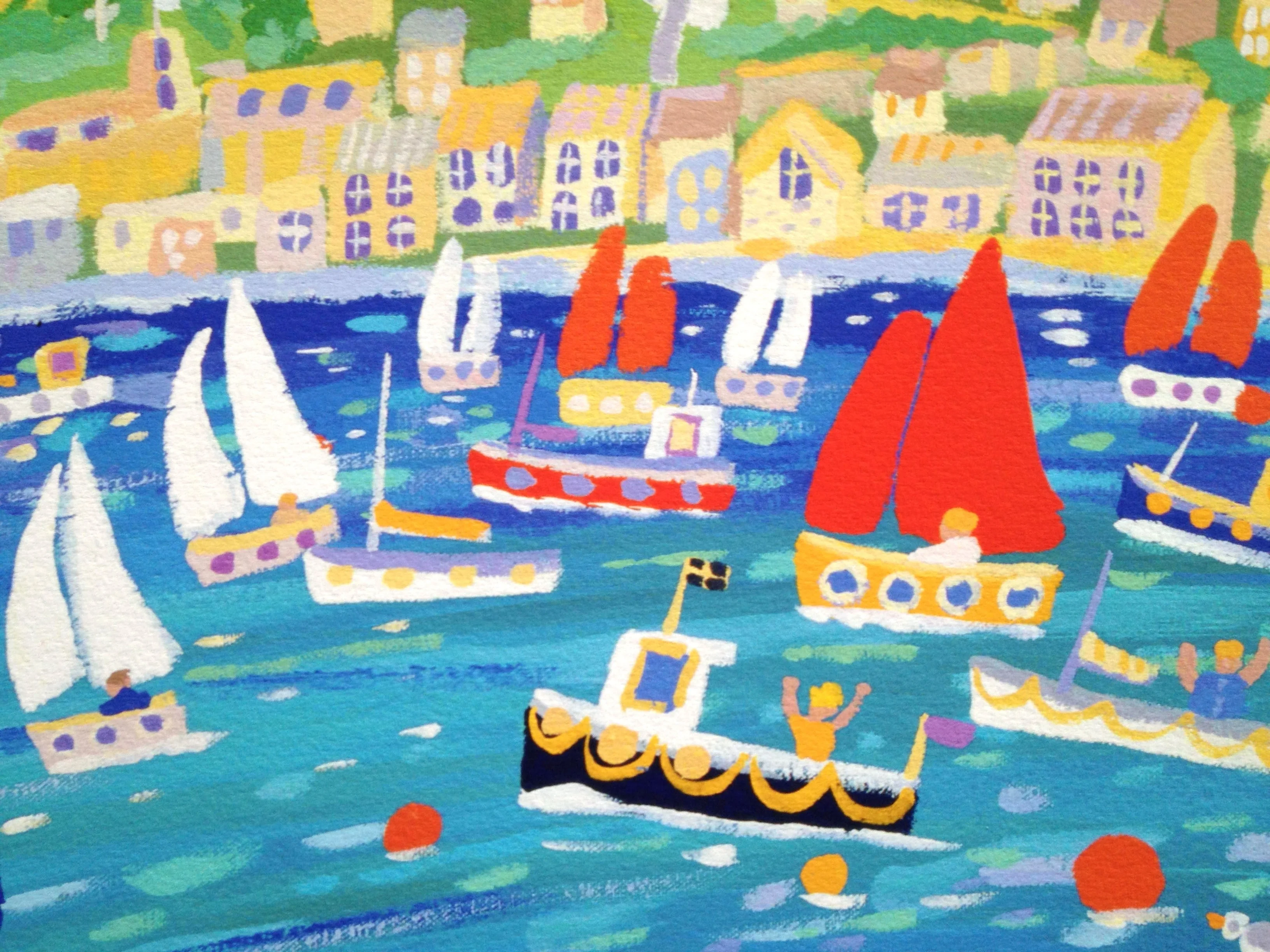 Signed Limited Edition Print by Cornish Artist John Dyer. 'Mad Dogs and Cornishmen, Falmouth, Flushing'. Cornwall Art Gallery Print - Image 4