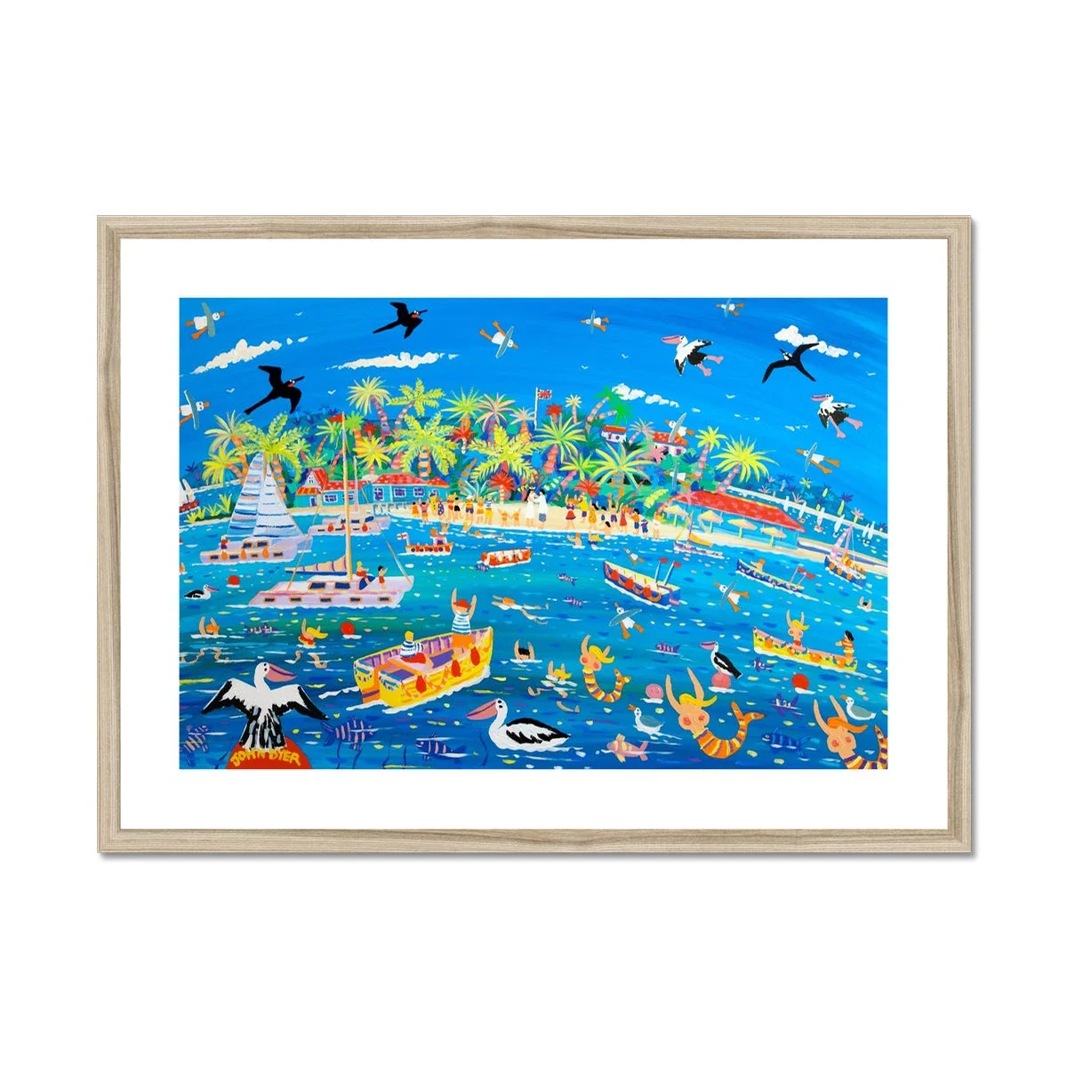 John Dyer Framed Open Edition Art Print. 'Magical Day at Marina Cay'. British Virgin Islands Caribbean Art Gallery - Image 3