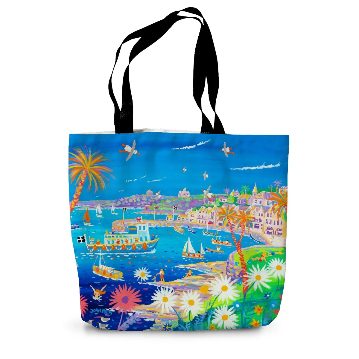 Mediterranean St Mawes, Cornwall by John Dyer Canvas Tote Bag - Image 2