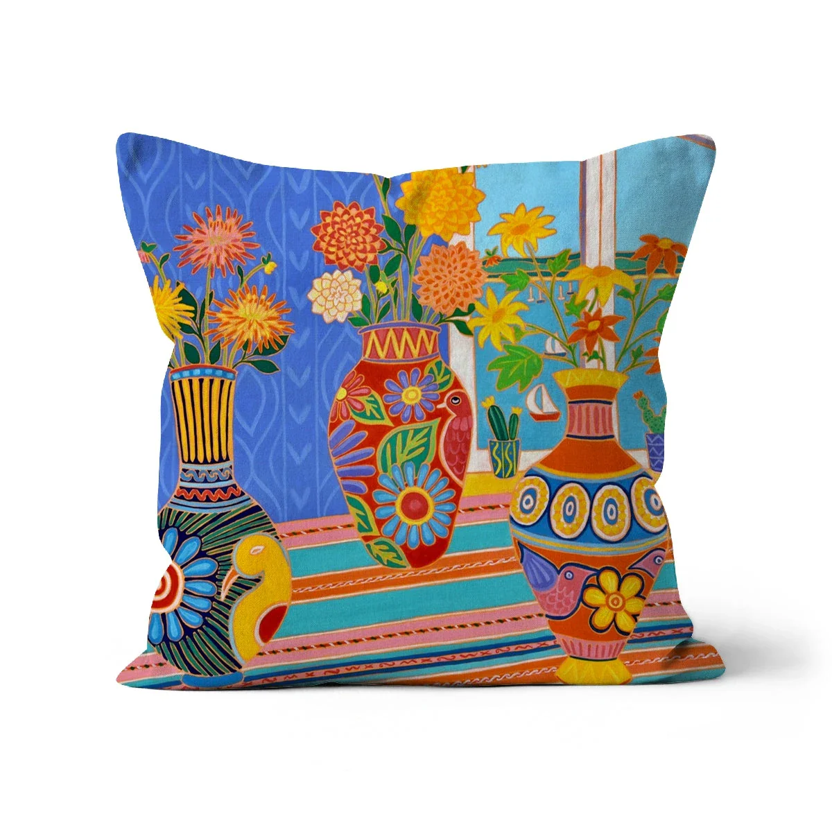 Mexican Fiesta Flowers Cushion by Joanne Short - Image 11