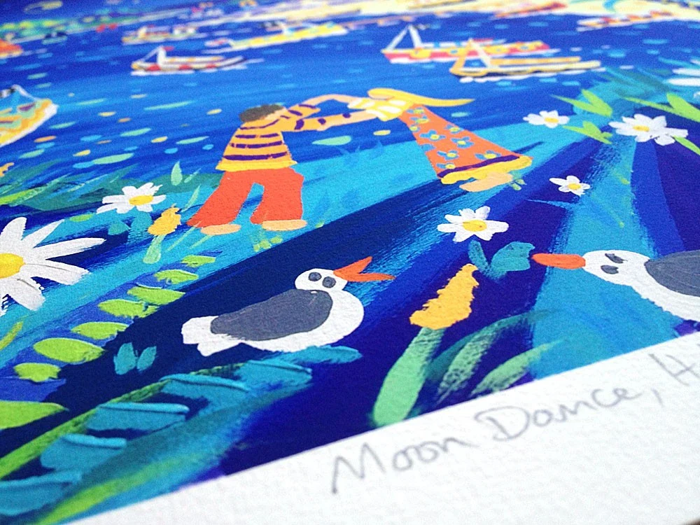 Signed Limited Edition Print by Cornish Artist John Dyer. 'Moon Dance, Helford Passage'. Cornwall Art Gallery Print - Image 9