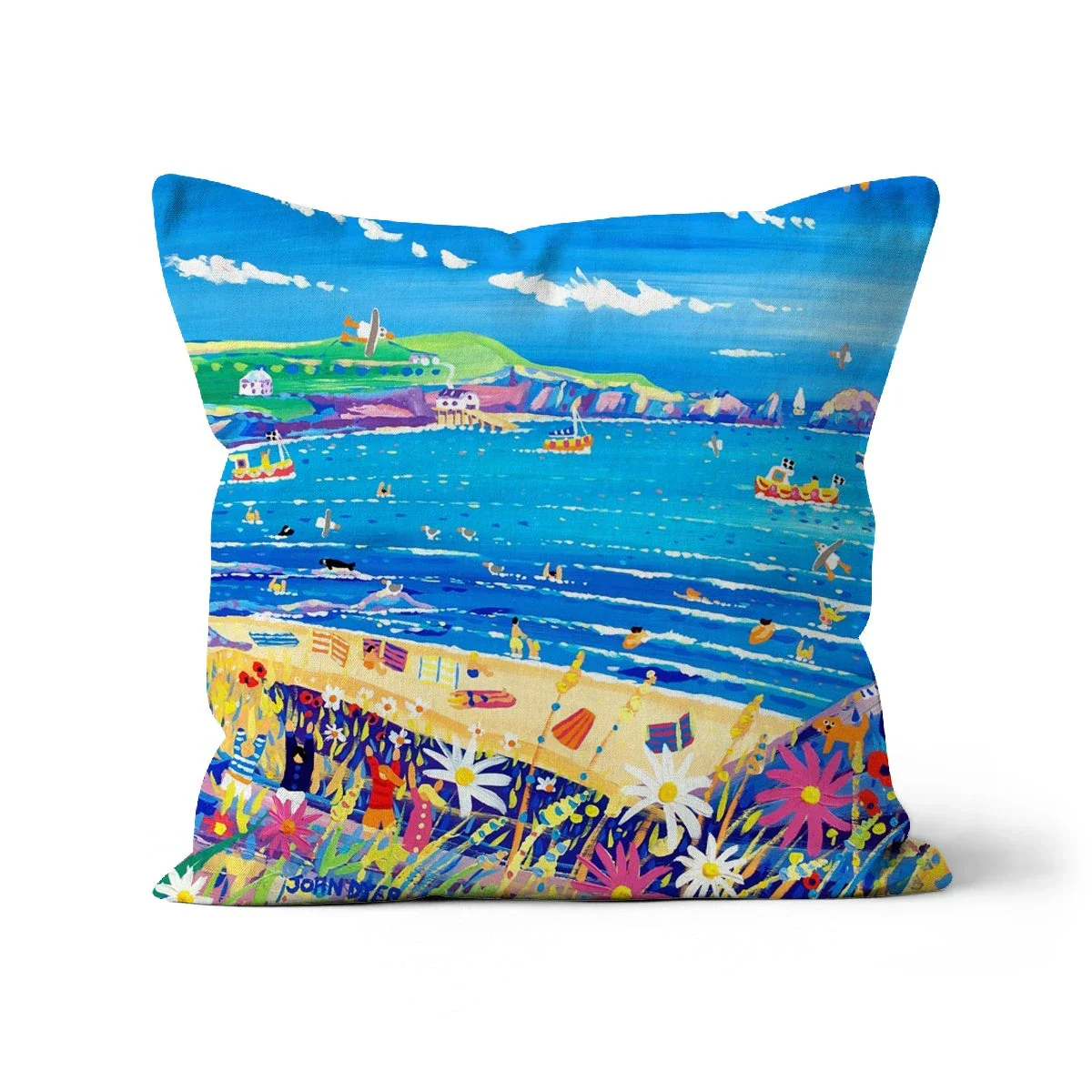 Mother Ivey's Bay Cornwall Art Cushion by John Dyer - Image 4