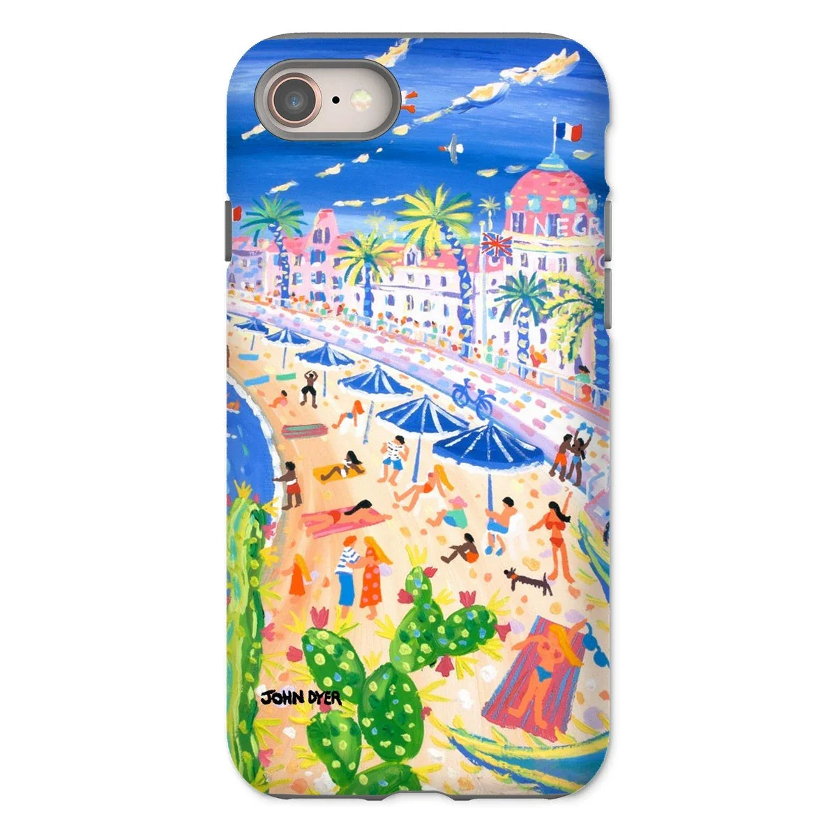 Tough Art iPhone Case. Nice Beach, Promenade des Anglais, France. Artist John Dyer. French Art Gallery - Image 22