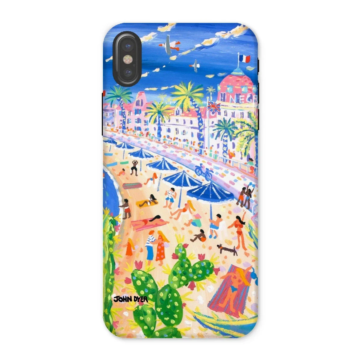 Tough Art iPhone Case. Nice Beach, Promenade des Anglais, France. Artist John Dyer. French Art Gallery - Image 24