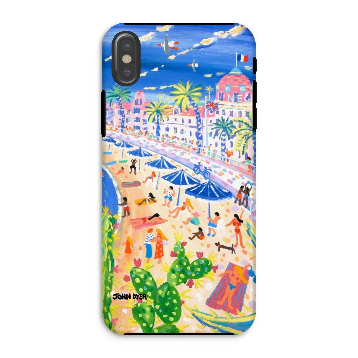 Tough Art iPhone Case. Nice Beach, Promenade des Anglais, France. Artist John Dyer. French Art Gallery - Image 26