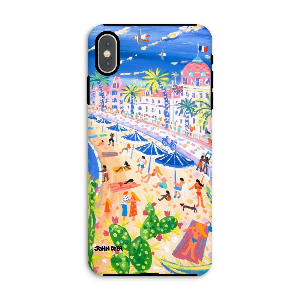 Tough Art iPhone Case. Nice Beach, Promenade des Anglais, France. Artist John Dyer. French Art Gallery - Image 27