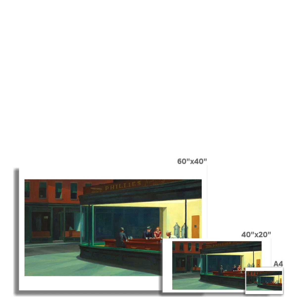 Nighthawks by Edward Hopper. Open Edition Fine Art Print. Historic Art - Image 3
