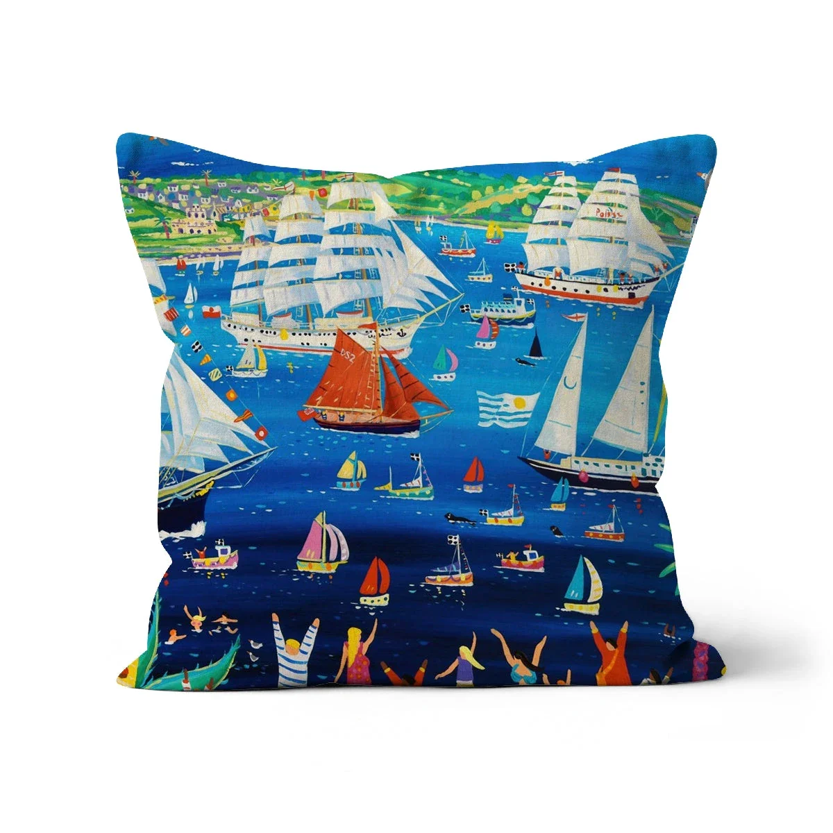 Tall Ships, Falmouth, Cornwall Art Cushion by John Dyer - Image 15