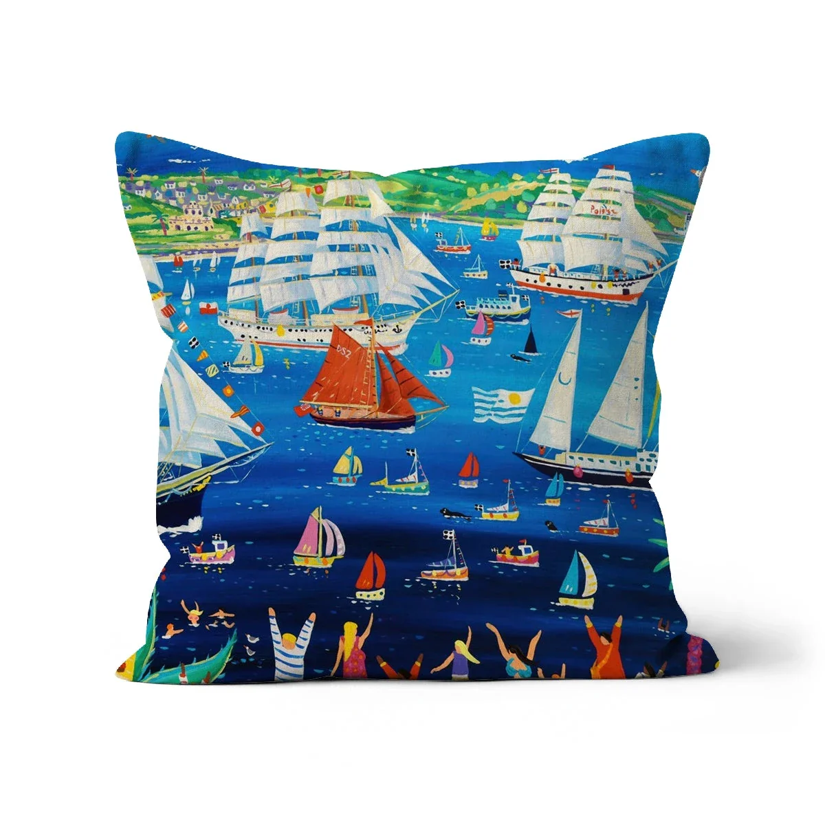 Tall Ships, Falmouth, Cornwall Art Cushion by John Dyer - Image 18