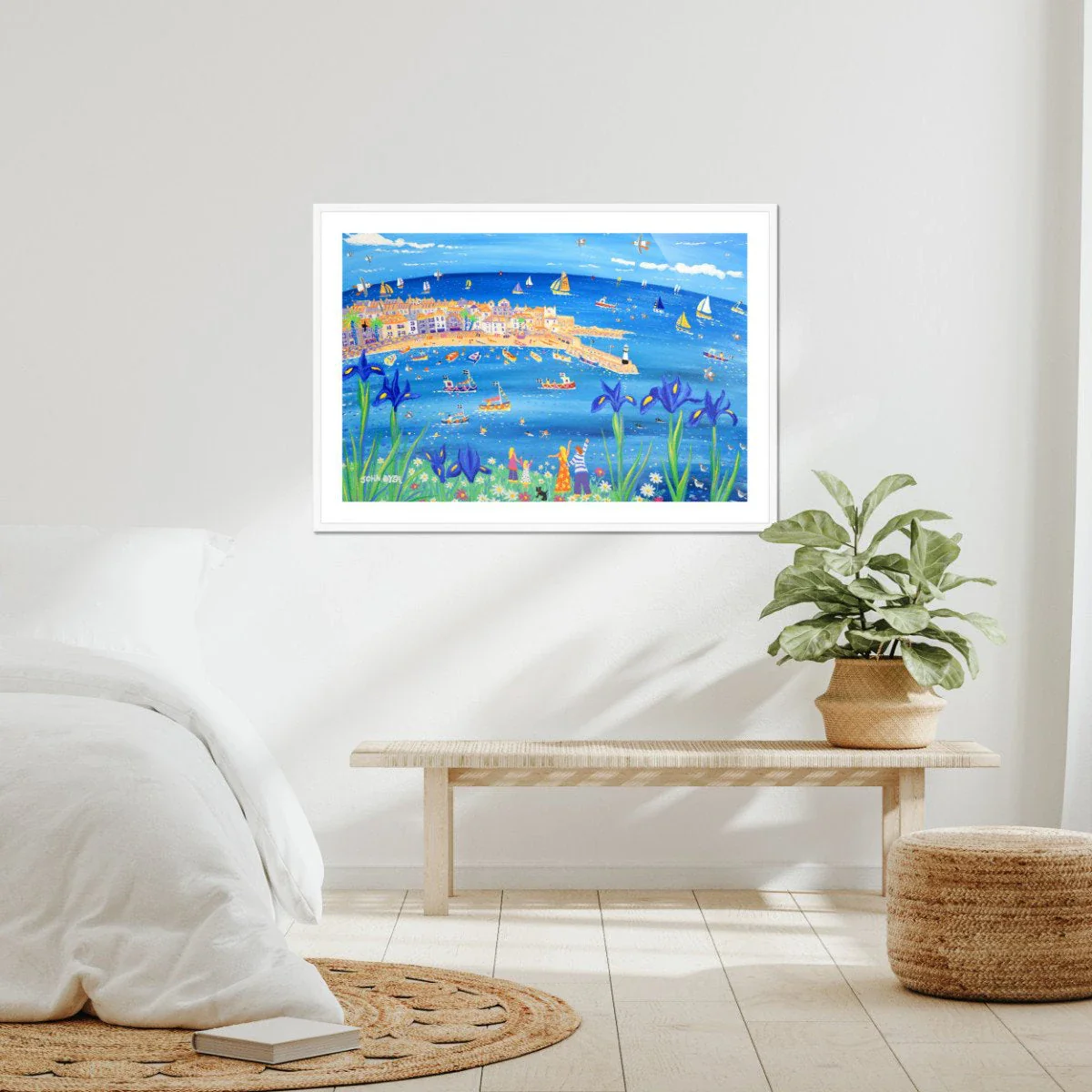 John Dyer Fine Art Print. Open Edition Cornish Art Print. 'Iris Blue, St Ives'. Cornwall Art Gallery - Image 3