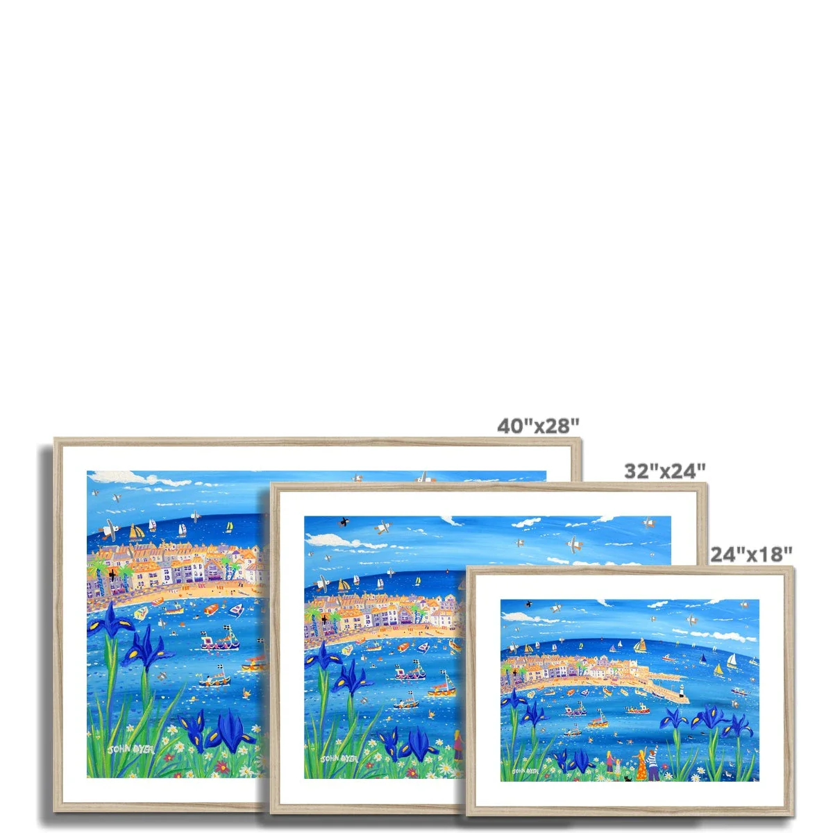 John Dyer Fine Art Print. Open Edition Cornish Art Print. 'Iris Blue, St Ives'. Cornwall Art Gallery - Image 7