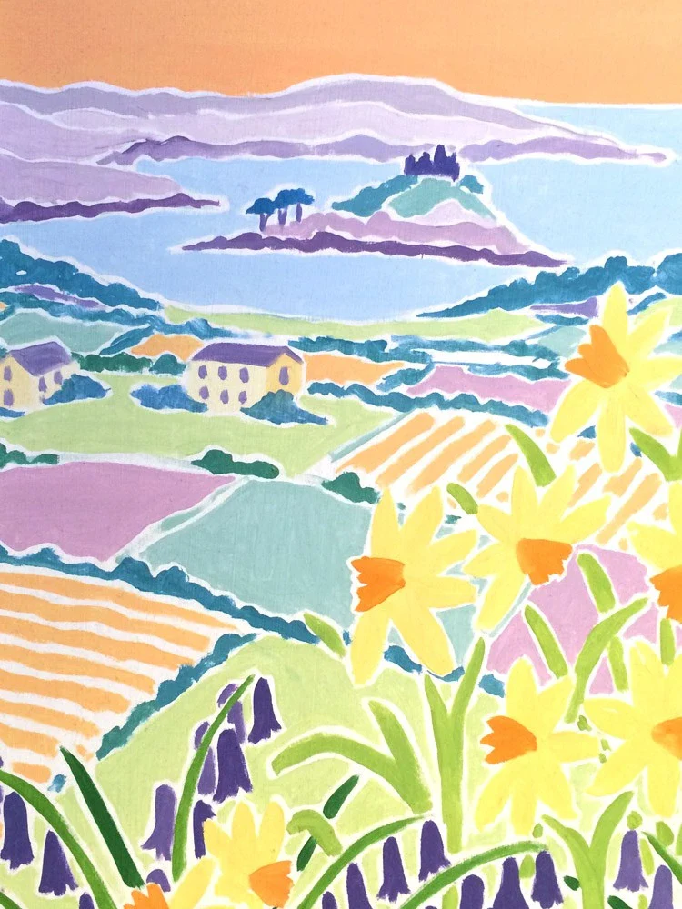 Original Oil Painting by Joanne Short. Spring has Sprung, Mount's Bay, Cornwall. - Image 3