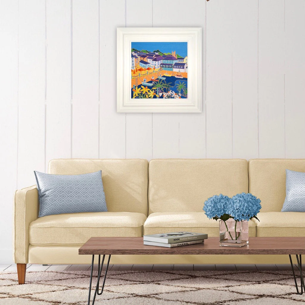 Original Painting by Joanne Short. A Feast of Colour, Customs House Quay, Falmouth.  18 x 18 inches, oil on canvas - Image 3