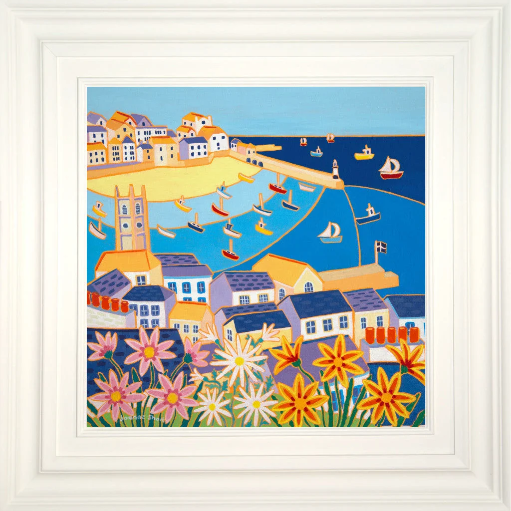 Original Painting by Joanne Short. Cornish Summer, St Ives.  18 x 18 inches, oil on canvas - Image 2