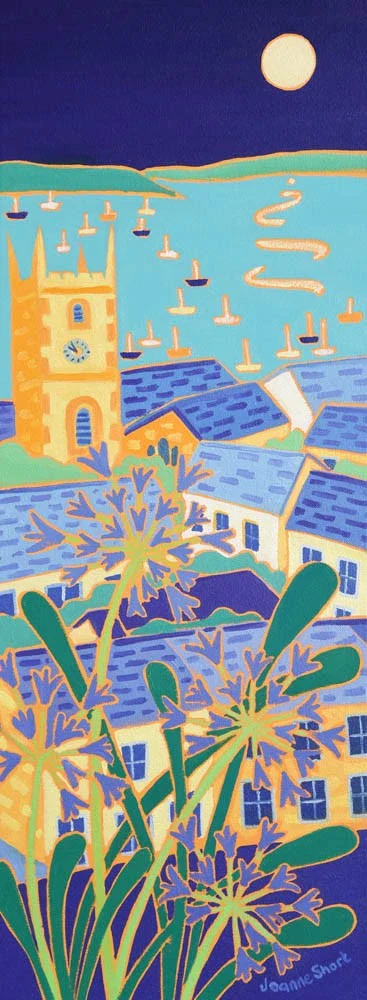 Original painting by Joanne Short. Shimmering Moonlight, Falmouth.