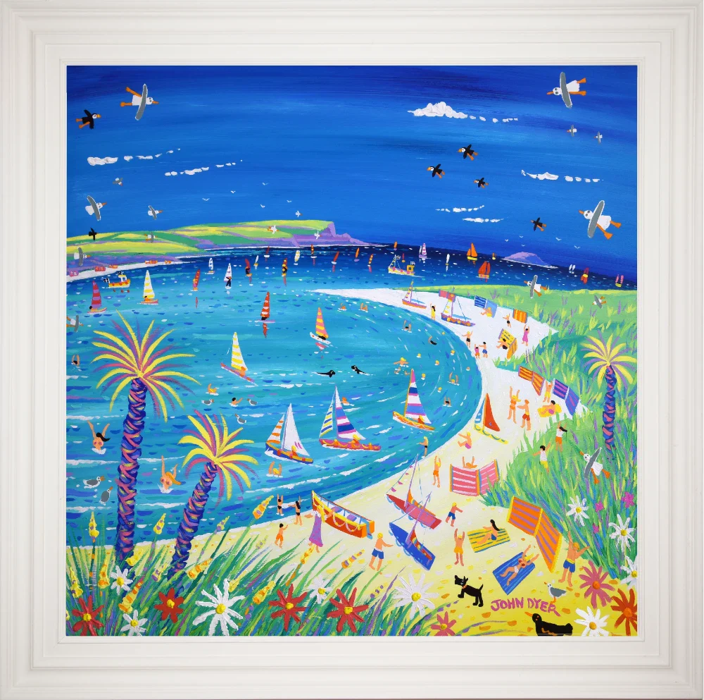 Original Painting by John Dyer. Hot Summer Fun at Rock, Daymer Bay - Image 2
