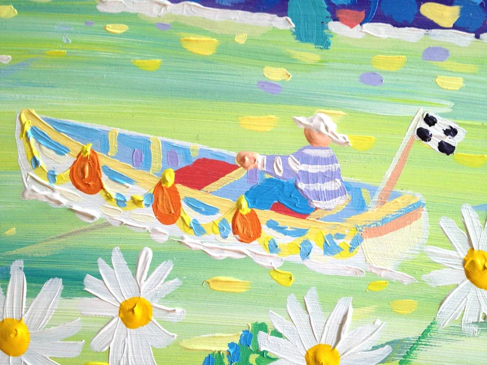Original Painting by John Dyer. Relaxing by the River, Helford. - Image 3