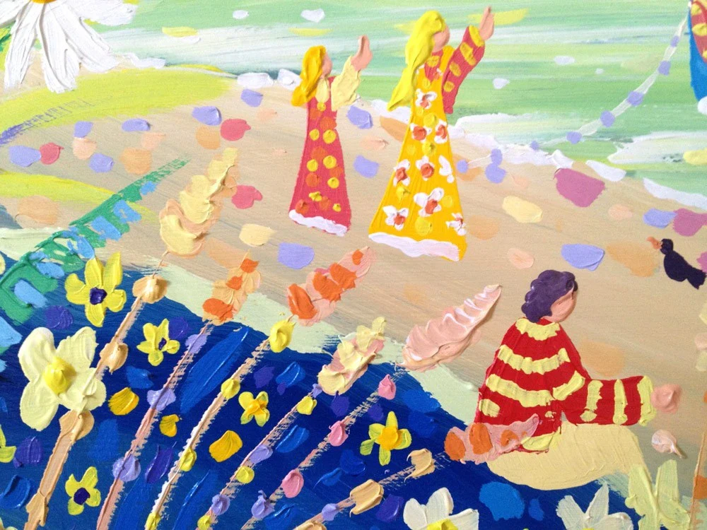 Original Painting by John Dyer. Relaxing by the River, Helford. - Image 4