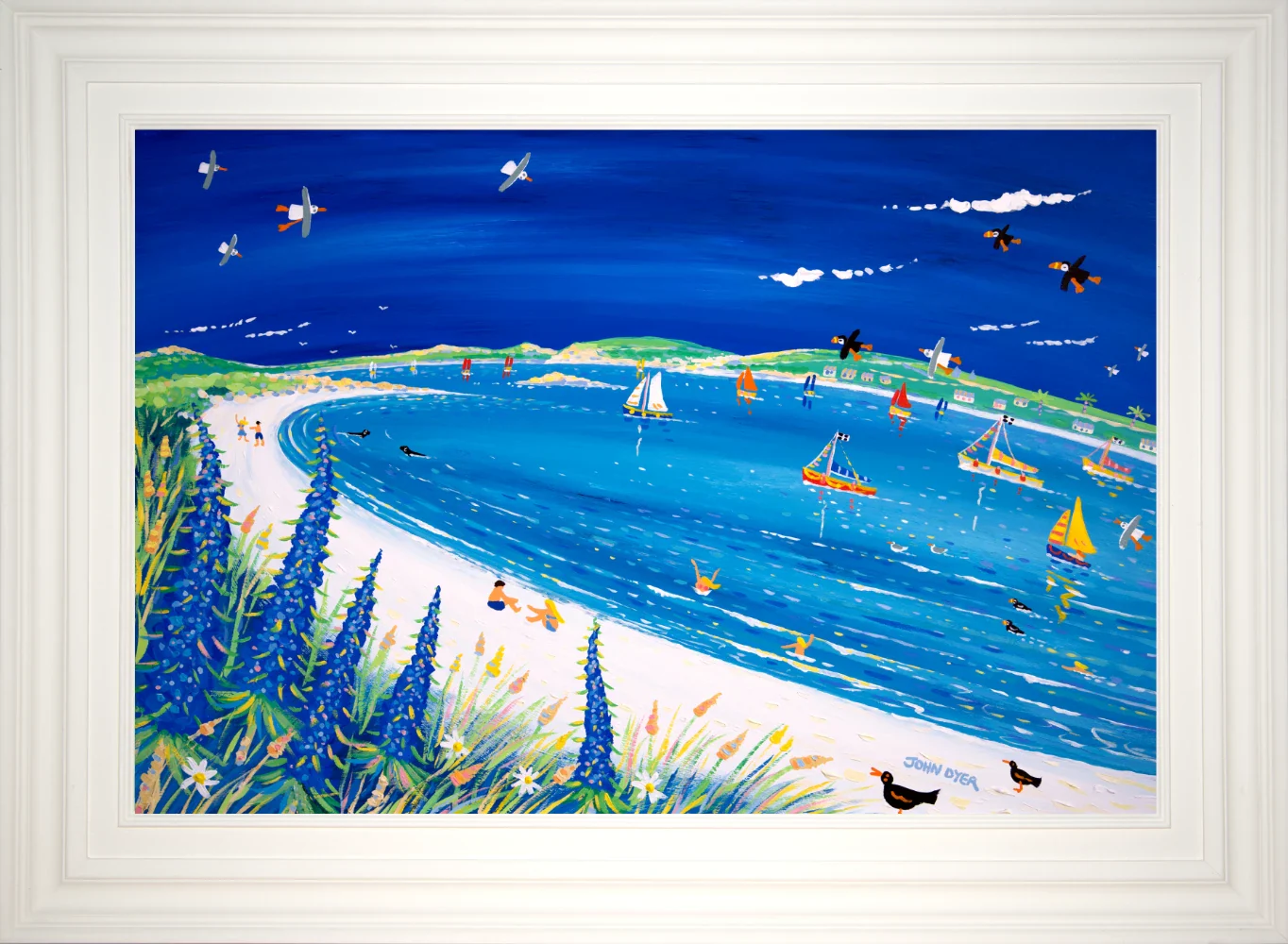 Painting by John Dyer. Echium Blue, Pentle Bay, Tresco - Image 2
