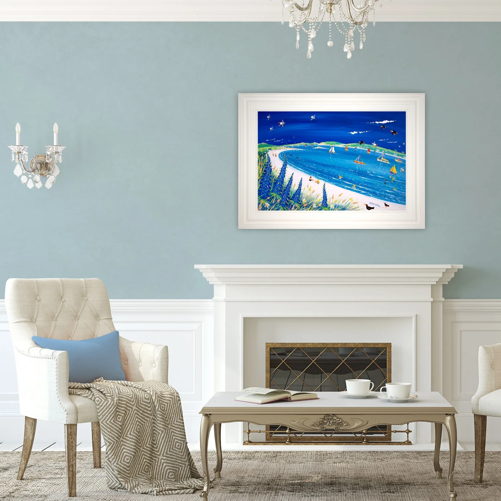 Painting by John Dyer. Echium Blue, Pentle Bay, Tresco - Image 4