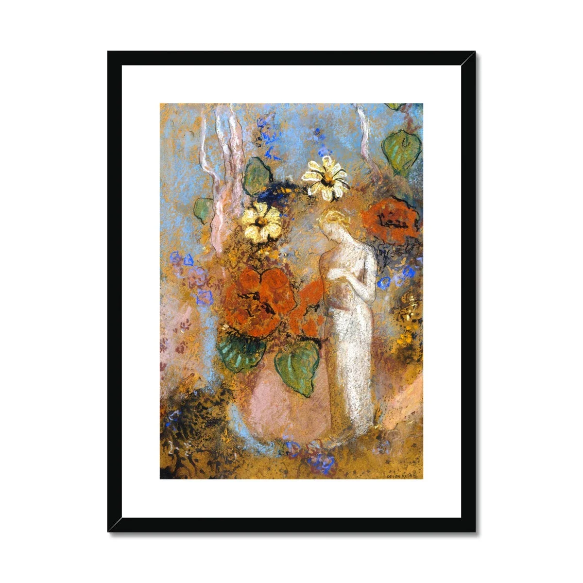 Pandora by Odillon Redon. Greece Artwork Framed Open Edition Art Print. 'Pandora'. Greek Art Gallery Historic Art Print - Image 2