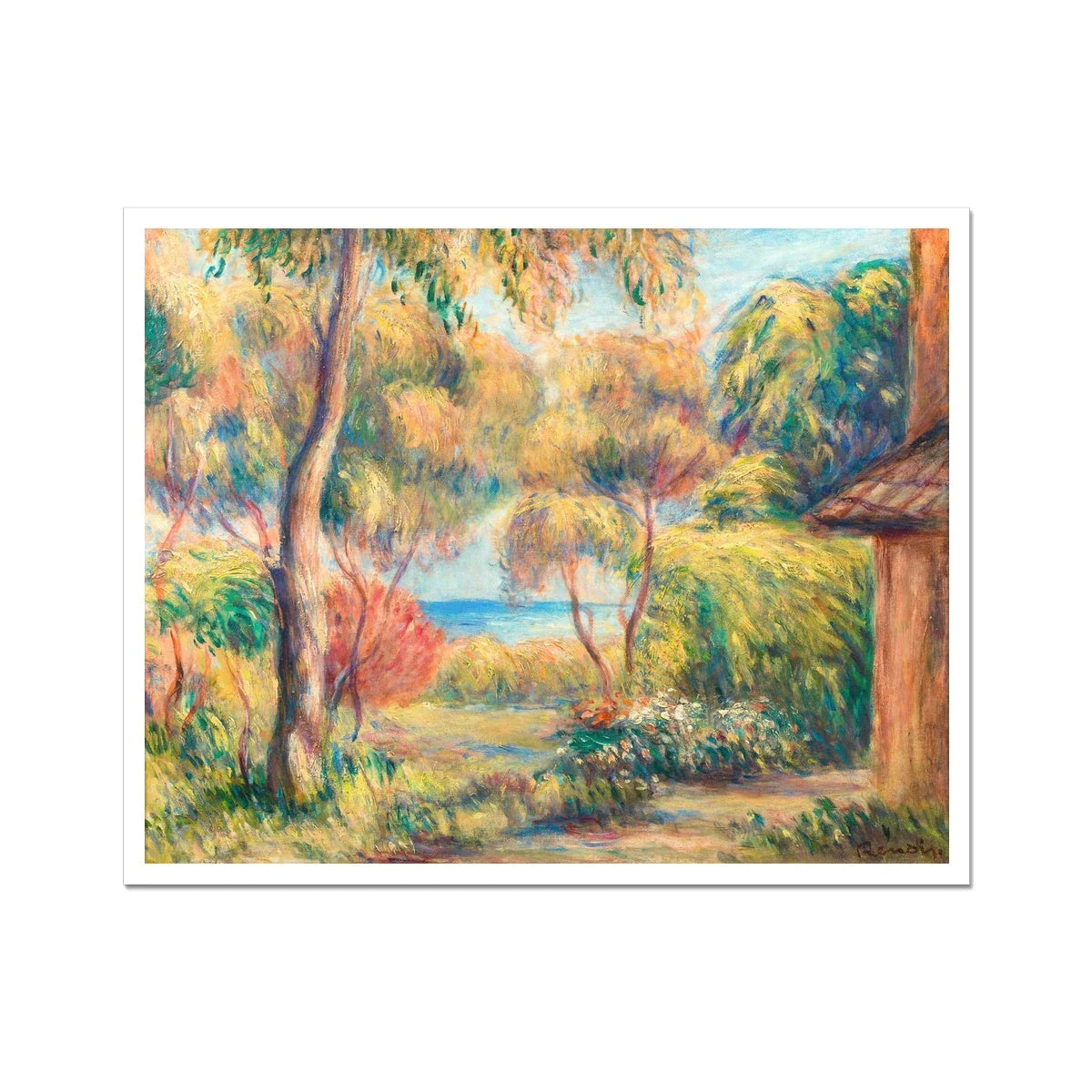 'Paysage à Cagnes-sur-Mer' by Pierre-Auguste Renoir. Garden Open Edition Fine Art Print. Historic Art