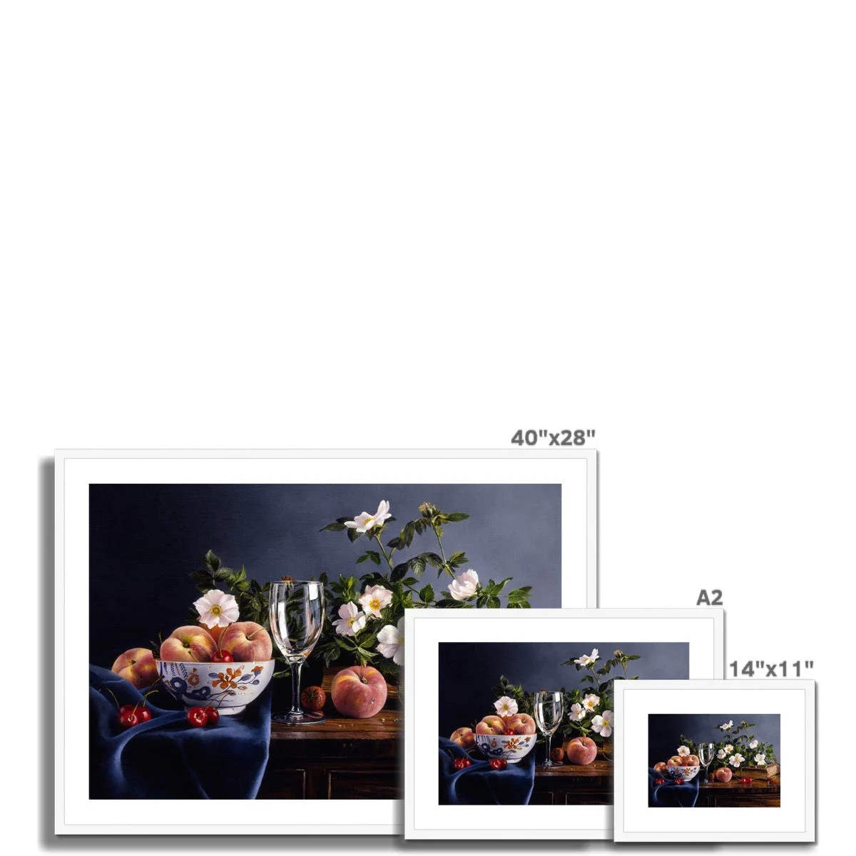 Ted Dyer Framed Open Edition Cornish Fine Art Print. 'Peaches and Dog Roses Still Life'. Cornwall Art Gallery - Image 4