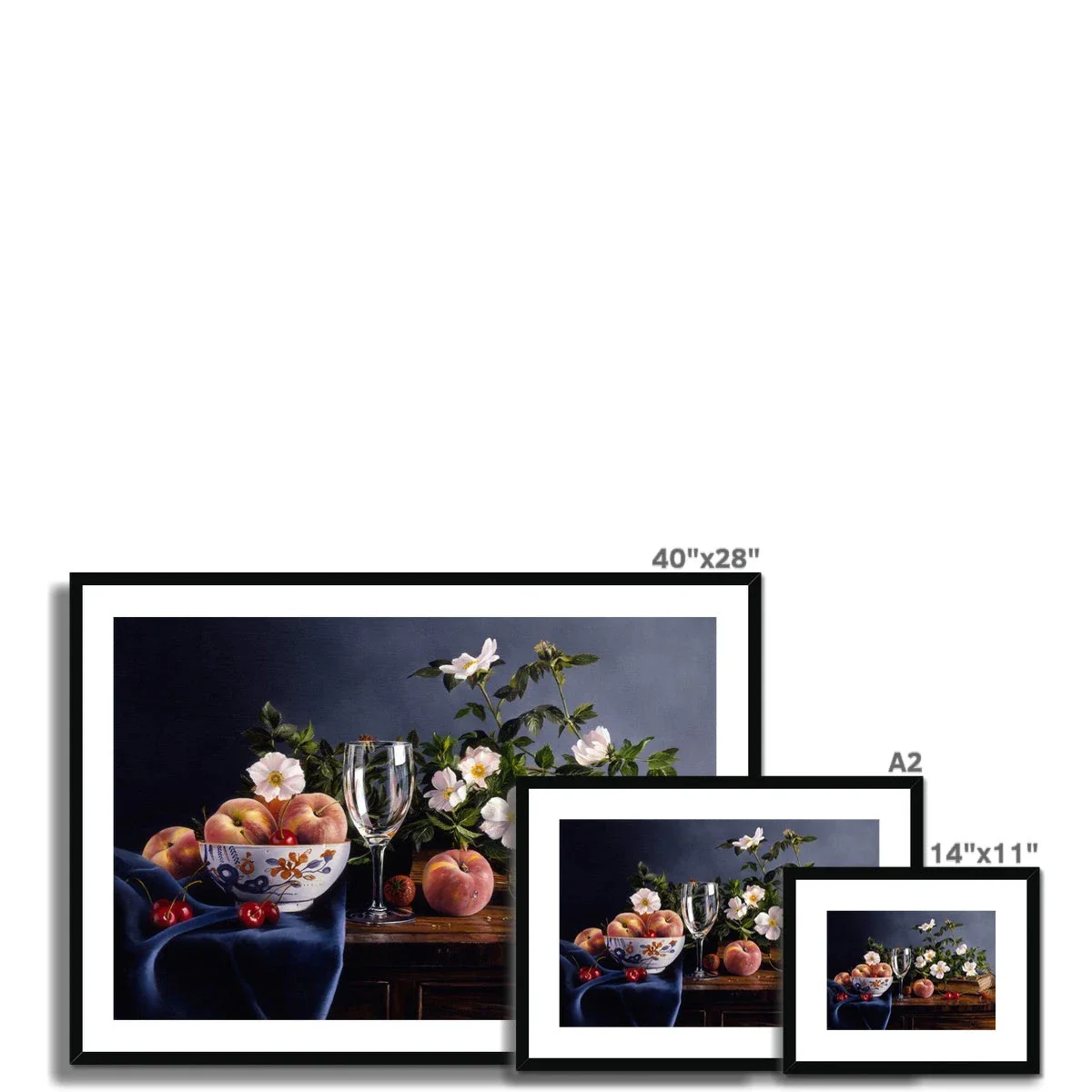 Ted Dyer Framed Open Edition Cornish Fine Art Print. 'Peaches and Dog Roses Still Life'. Cornwall Art Gallery - Image 5