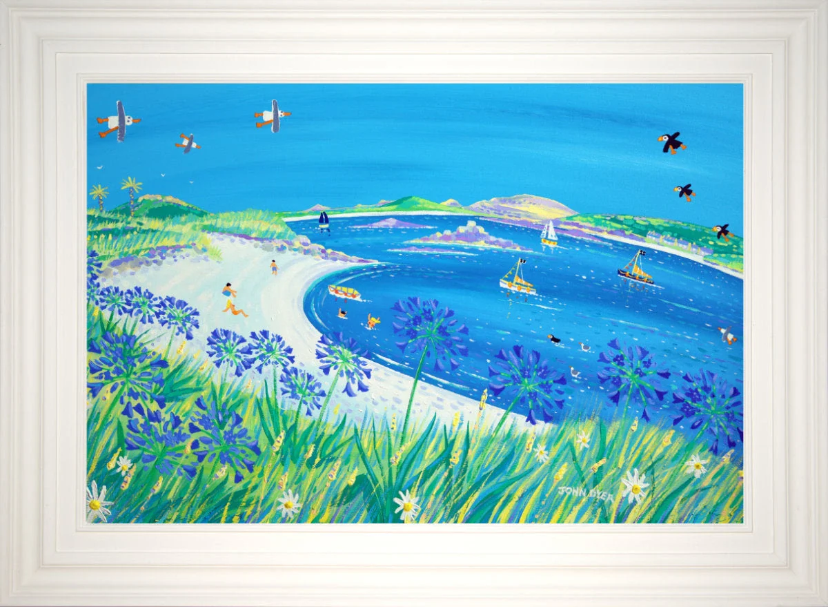 'Perfect Day, Apple Bay, Tresco', 24x36 inches acrylic on canvas. Cornwall Art Gallery Painting by Cornish Artist John Dyer - Image 2